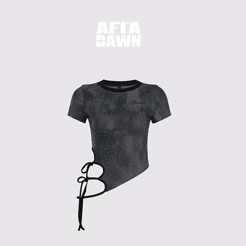 AFTADAWN_Vintage_Indigo_Tie_Dye_Distressed_Openwork_Crystal_V-neck_T-shirt_Long_Sleeve_MISSTT