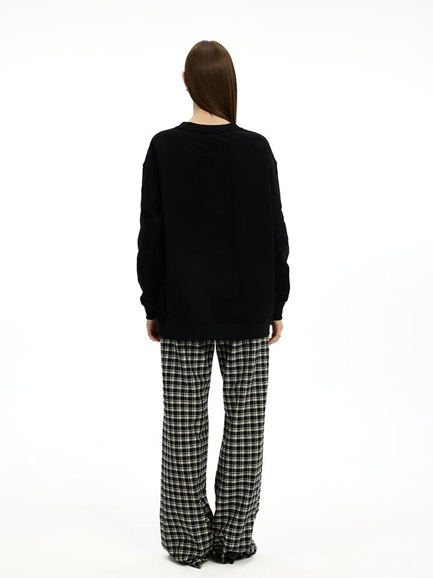 AFTADAWN Vintage Necklace Print Oversized Cotton Hoodie