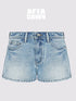 Vintage Washed Low Rise Denim Shorts With Frayed Hem