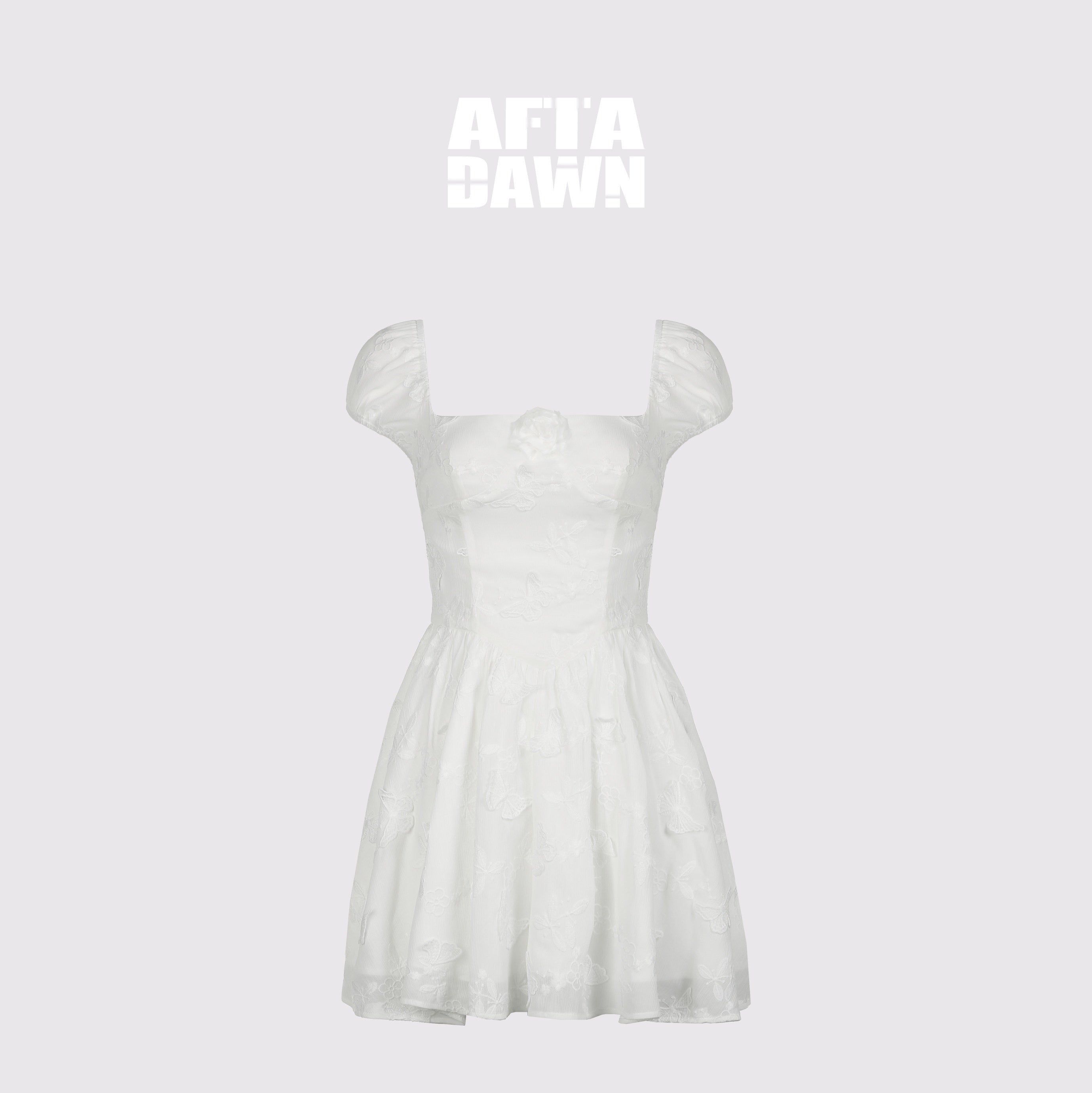 AFTADAWN_White_Butterfly_Jacquard_Embroidered_A_Line_Women&