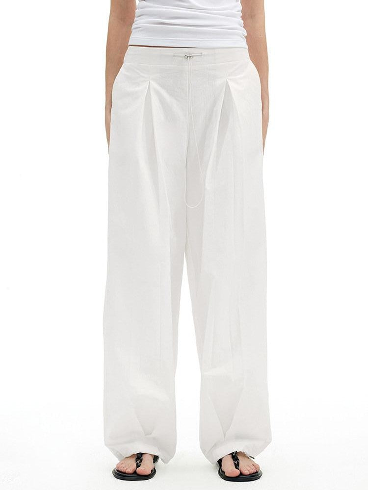 AFTADAWN White Textured Crinkle Pleated Draped Women&