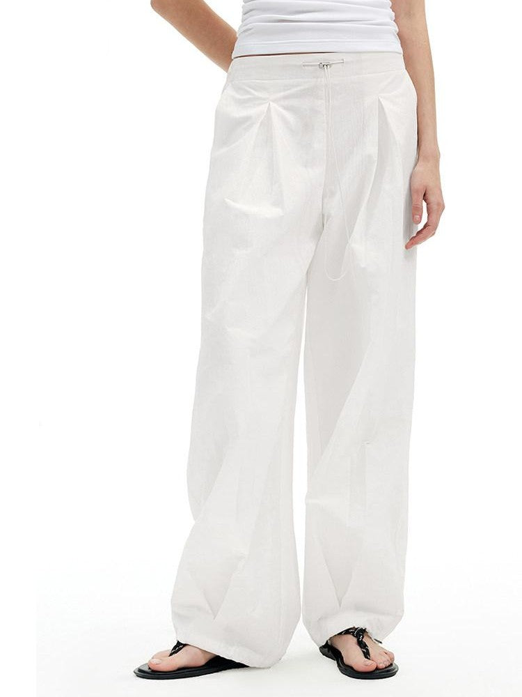 AFTADAWN White Textured Crinkle Pleated Draped Women&
