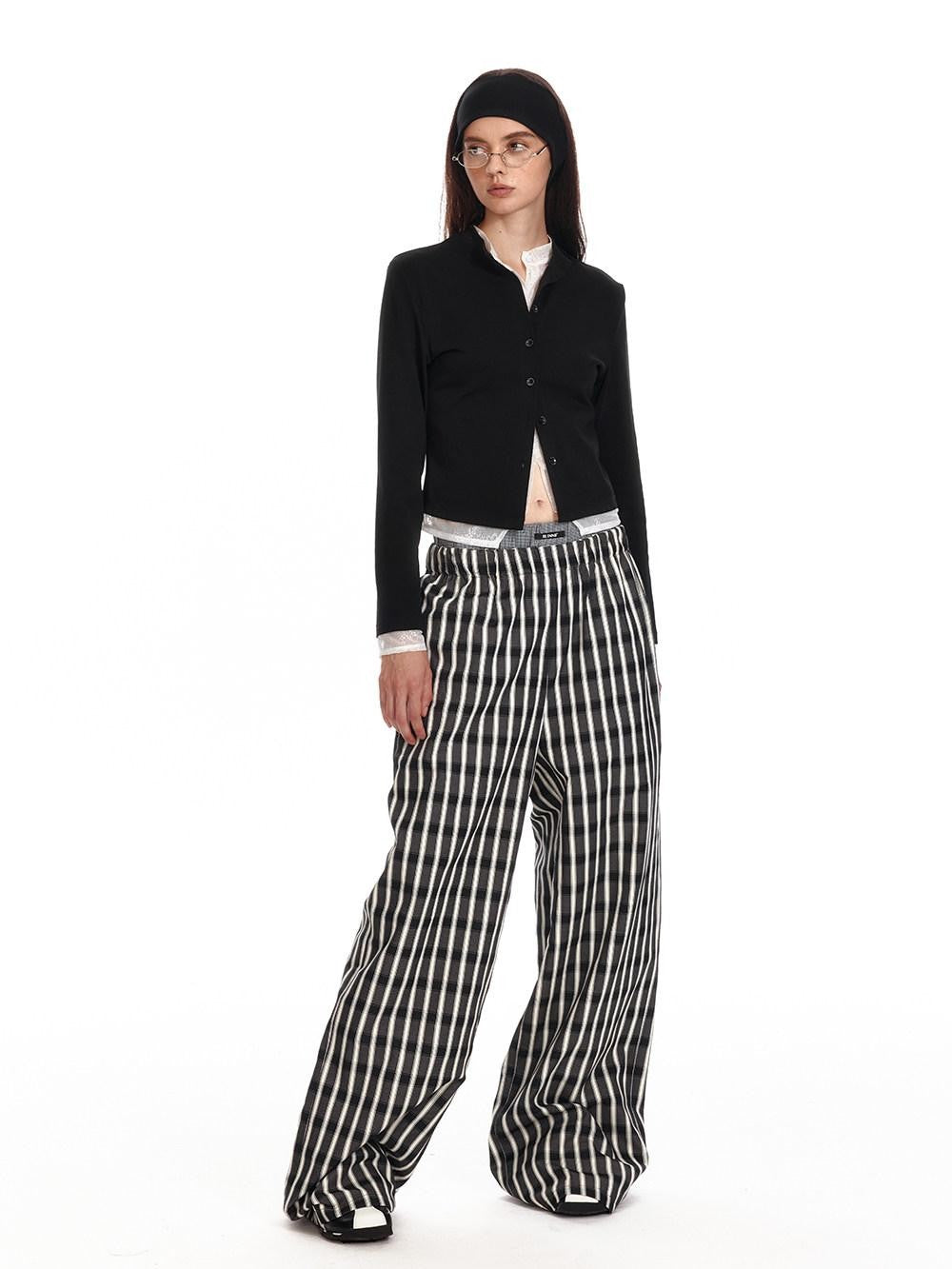 ALINNV Black Faux Two Piece Lace Knit Women&
