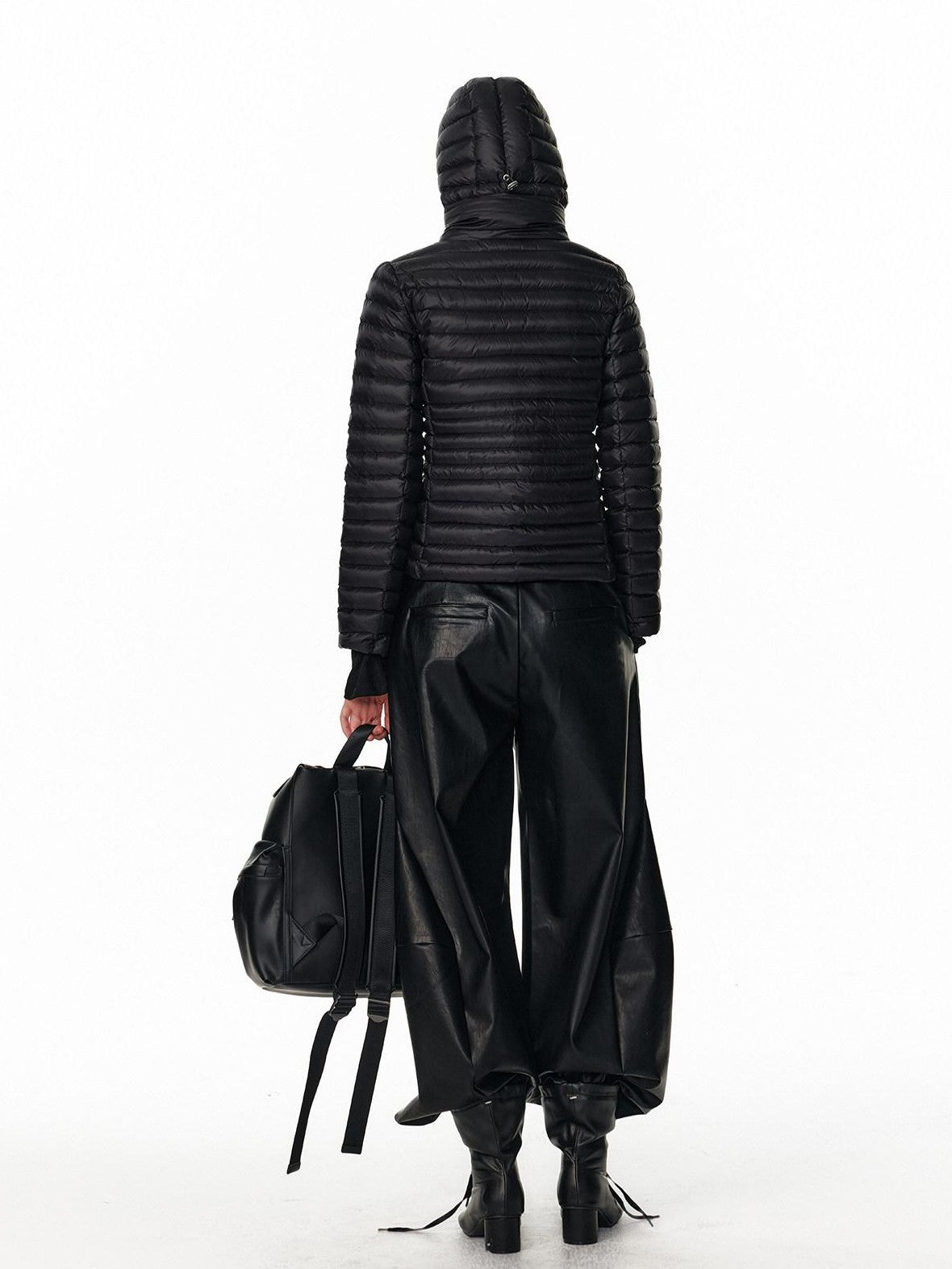 ALINNV Black Utility Knife Cut Natural Waist Streetwear Women&