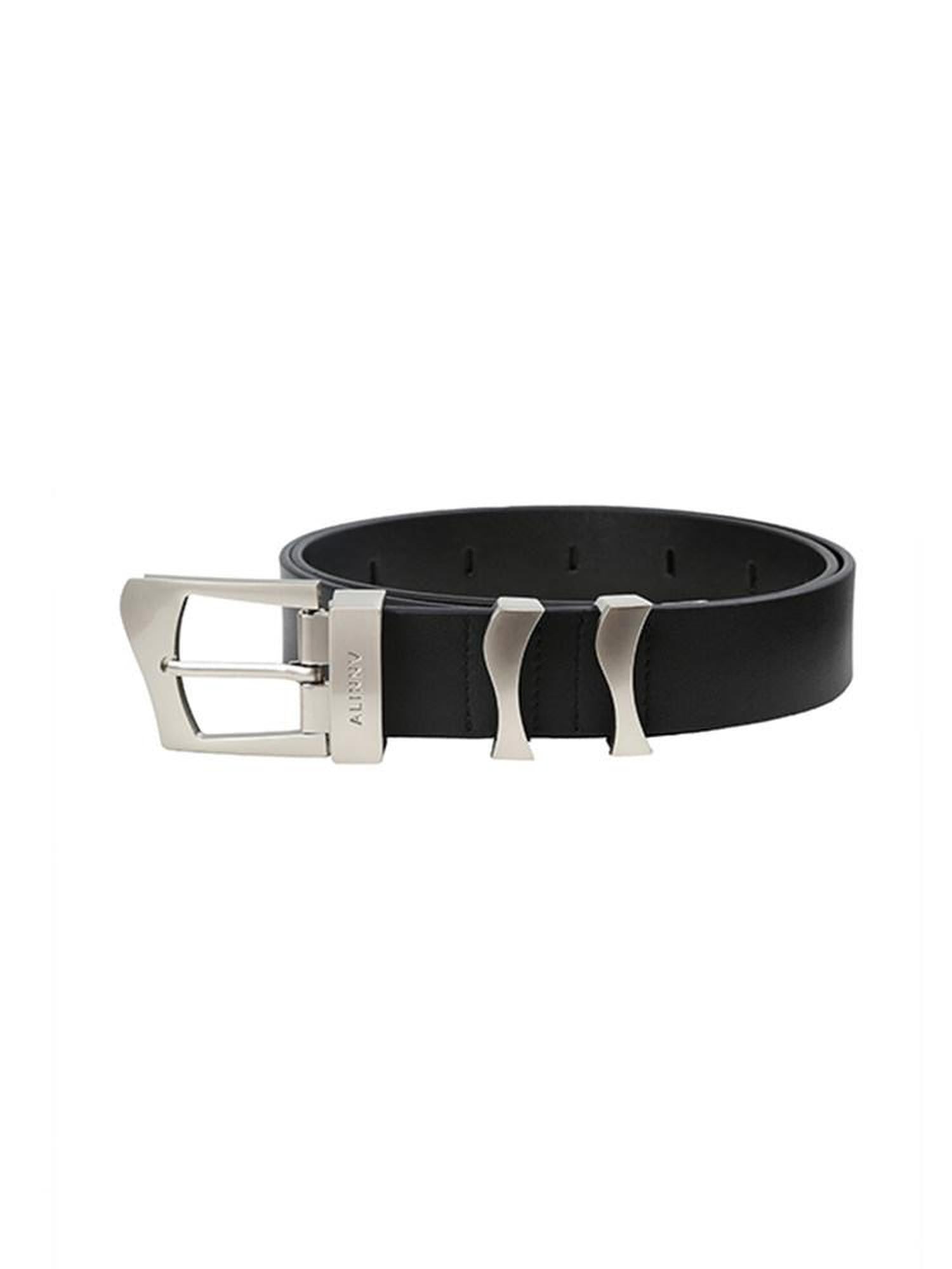 ALINNV Black Wavy Irregular Zinc Alloy Buckle Women&