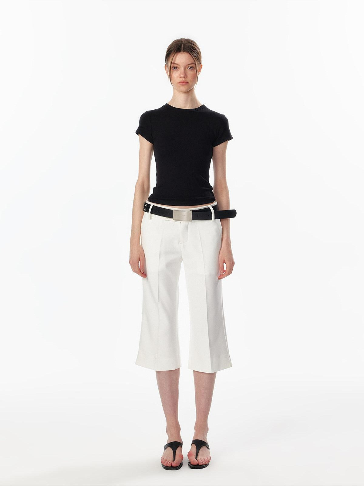 ALINNV Cropped Hourglass Slim Fit Crew Neck Women&