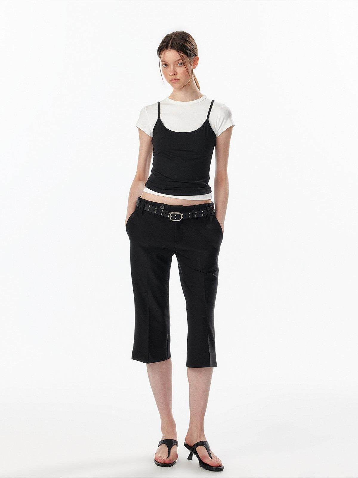 ALINNV Cropped Hourglass Slim Fit Crew Neck Women&