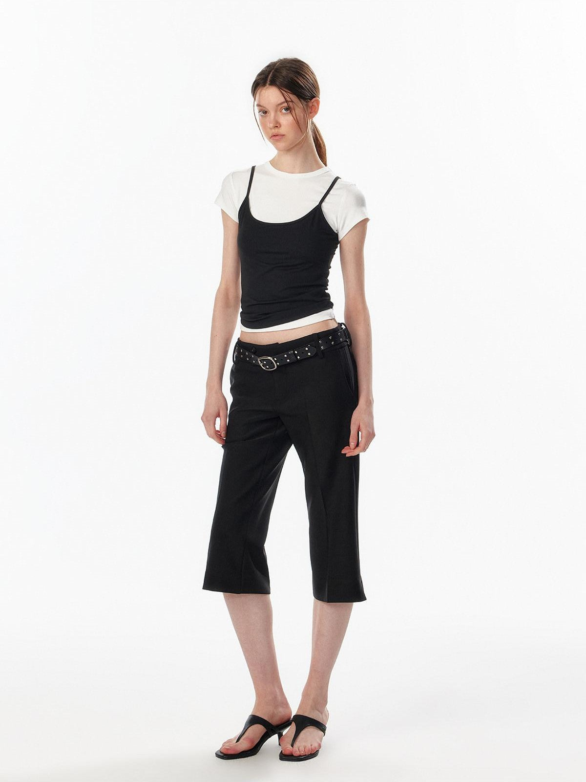 ALINNV Cropped Hourglass Slim Fit Crew Neck Women&