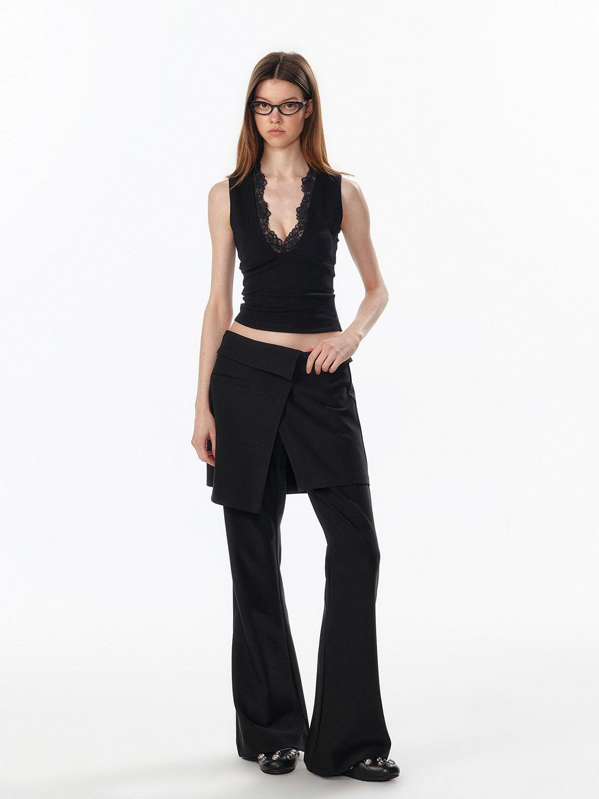 ALINNV Cropped Strappy Deep V Lace Slim Short Camisole Women&