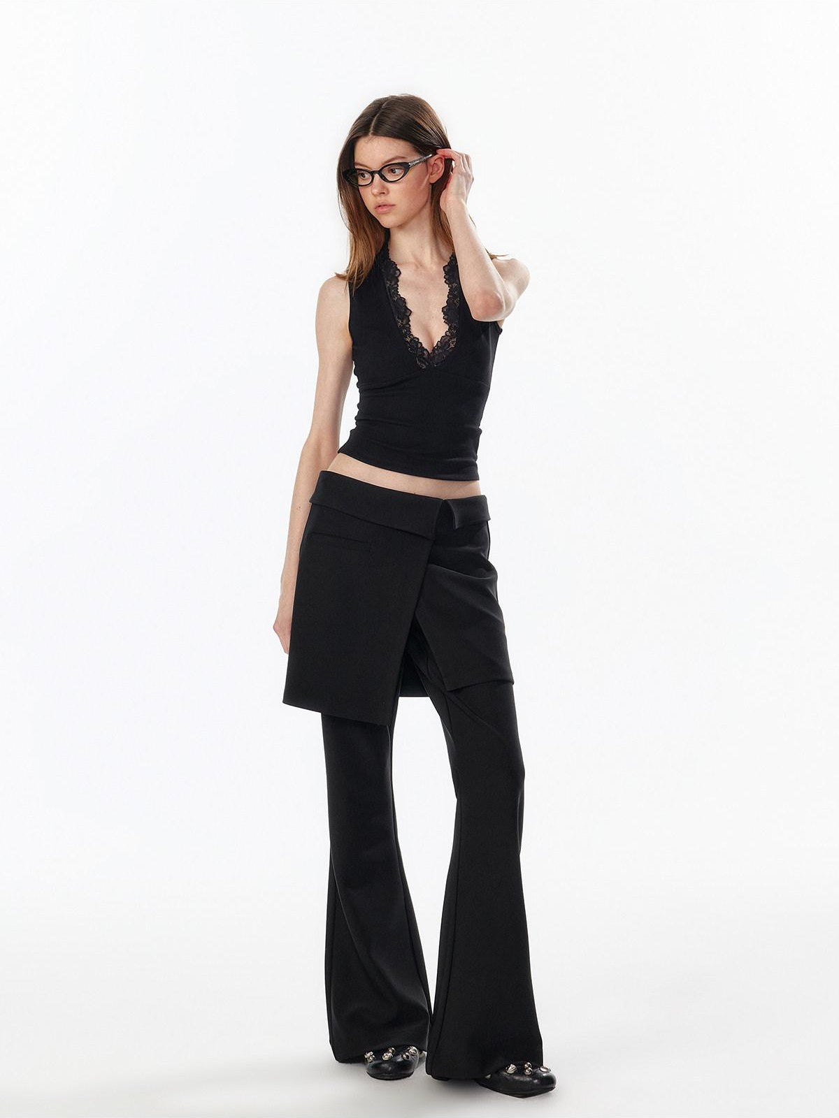 ALINNV Cropped Strappy Deep V Lace Slim Short Camisole Women&