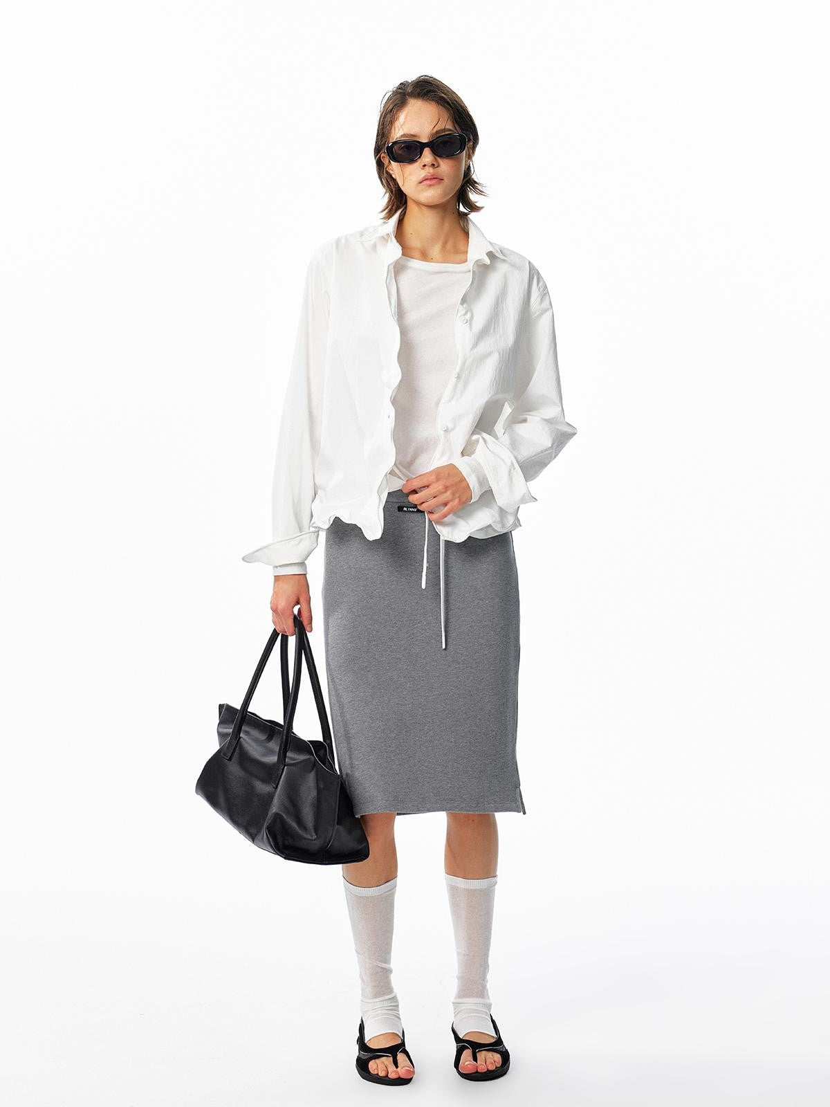 ALINNV Drawstring Straight Hem Cotton Women&