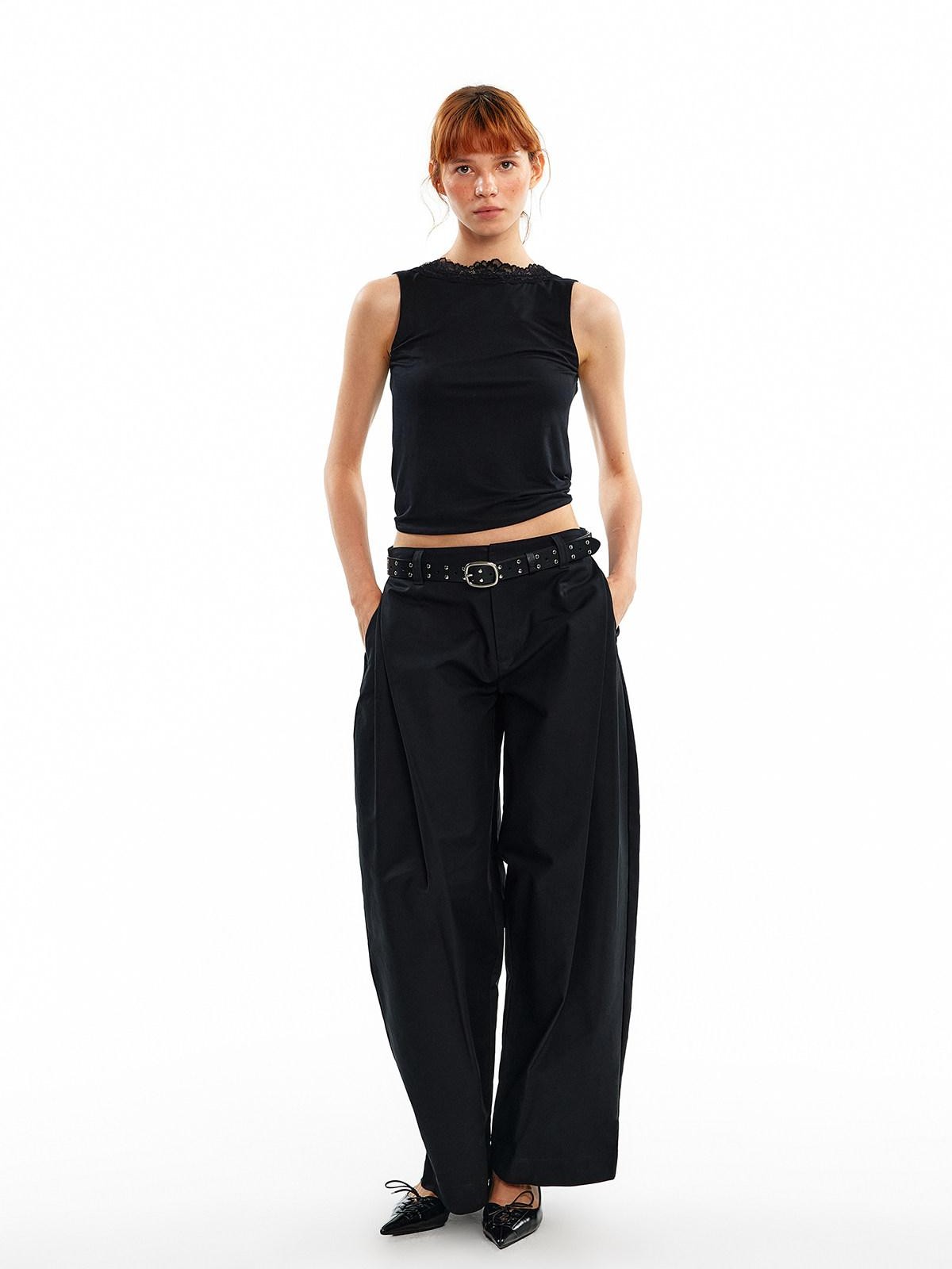 ALINNV Lace Knot Open Back H Line Button Short Women&