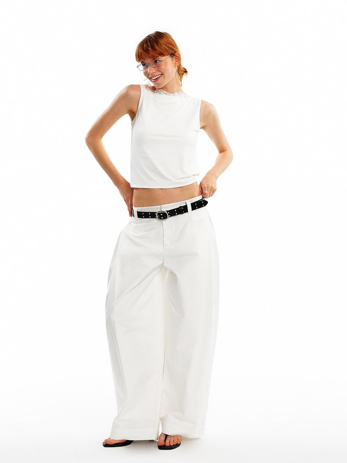 ALINNV Lace Knot Open Back H Line Button Short Women&