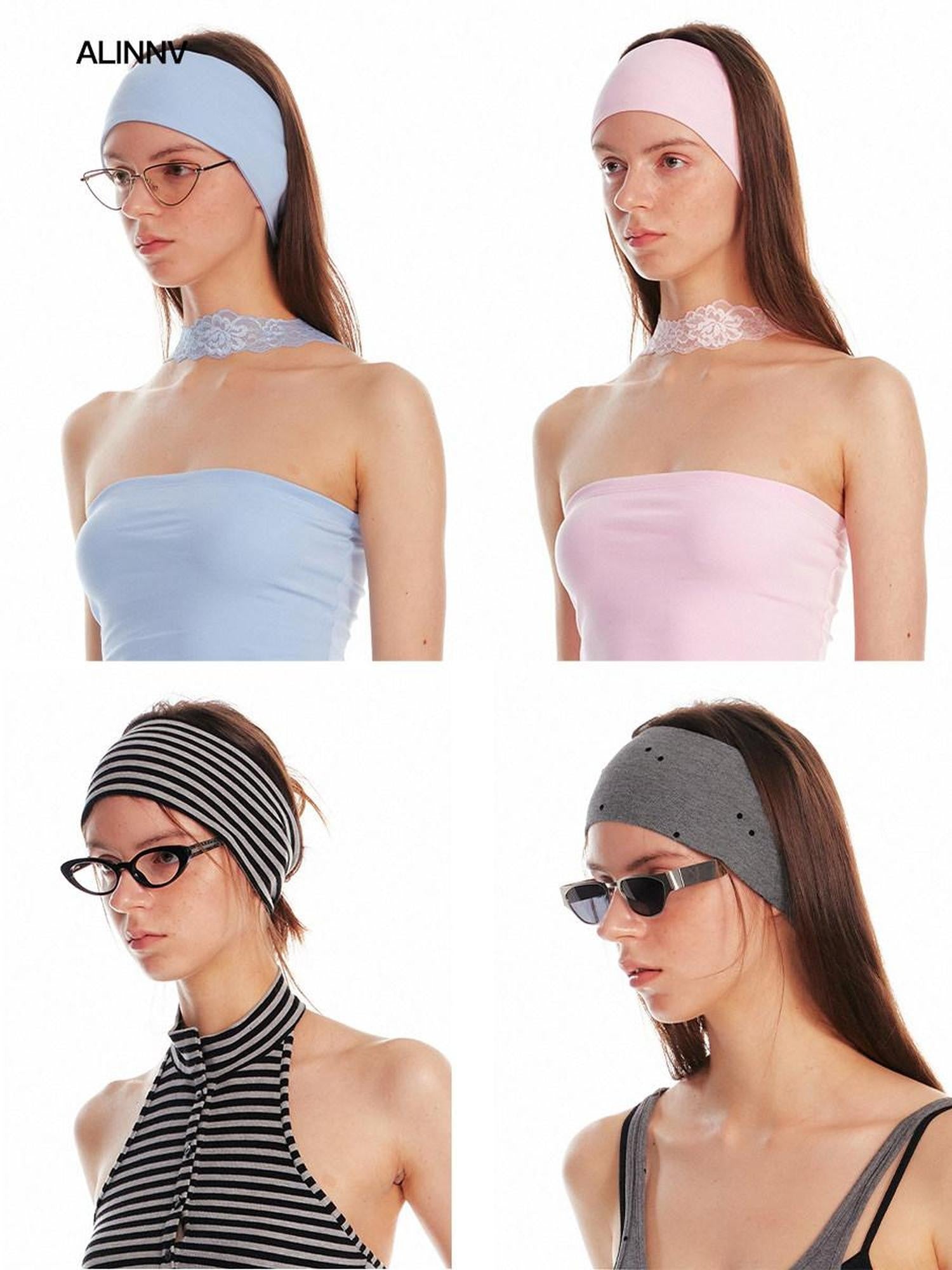 ALINNV Pink Blue Minimalist Fashionable Versatile Women&
