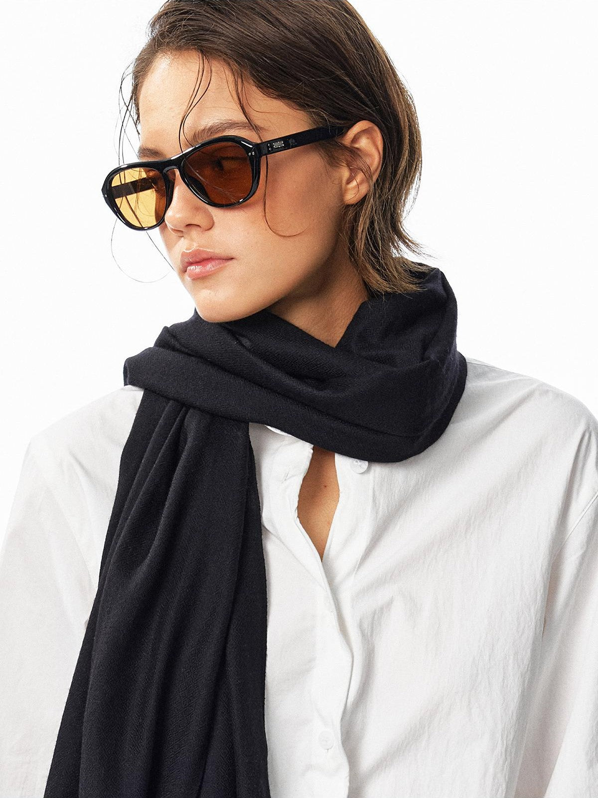 ALINNV Plaid Silk Cashmere Blend Women&