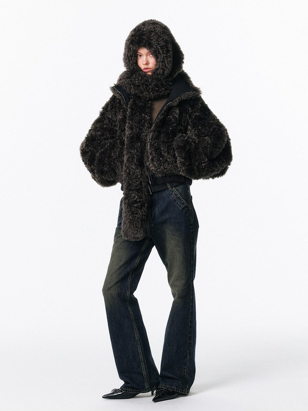 ALINNV Retro Washed Low Rise Micro Flare Women&