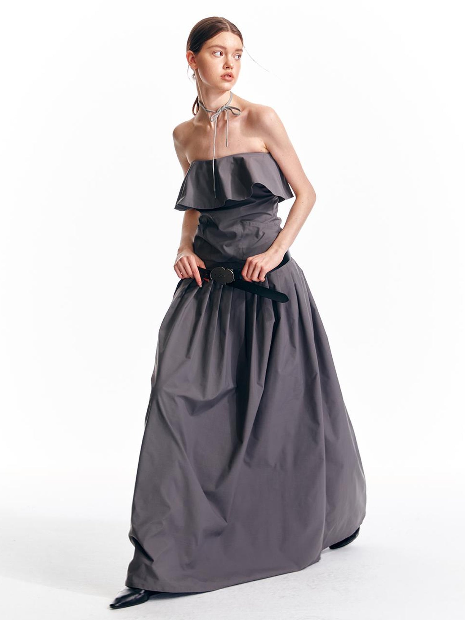 ALINNV STUDIO Adjustable Strapless Jumpsuit Dress With Pocket Detail