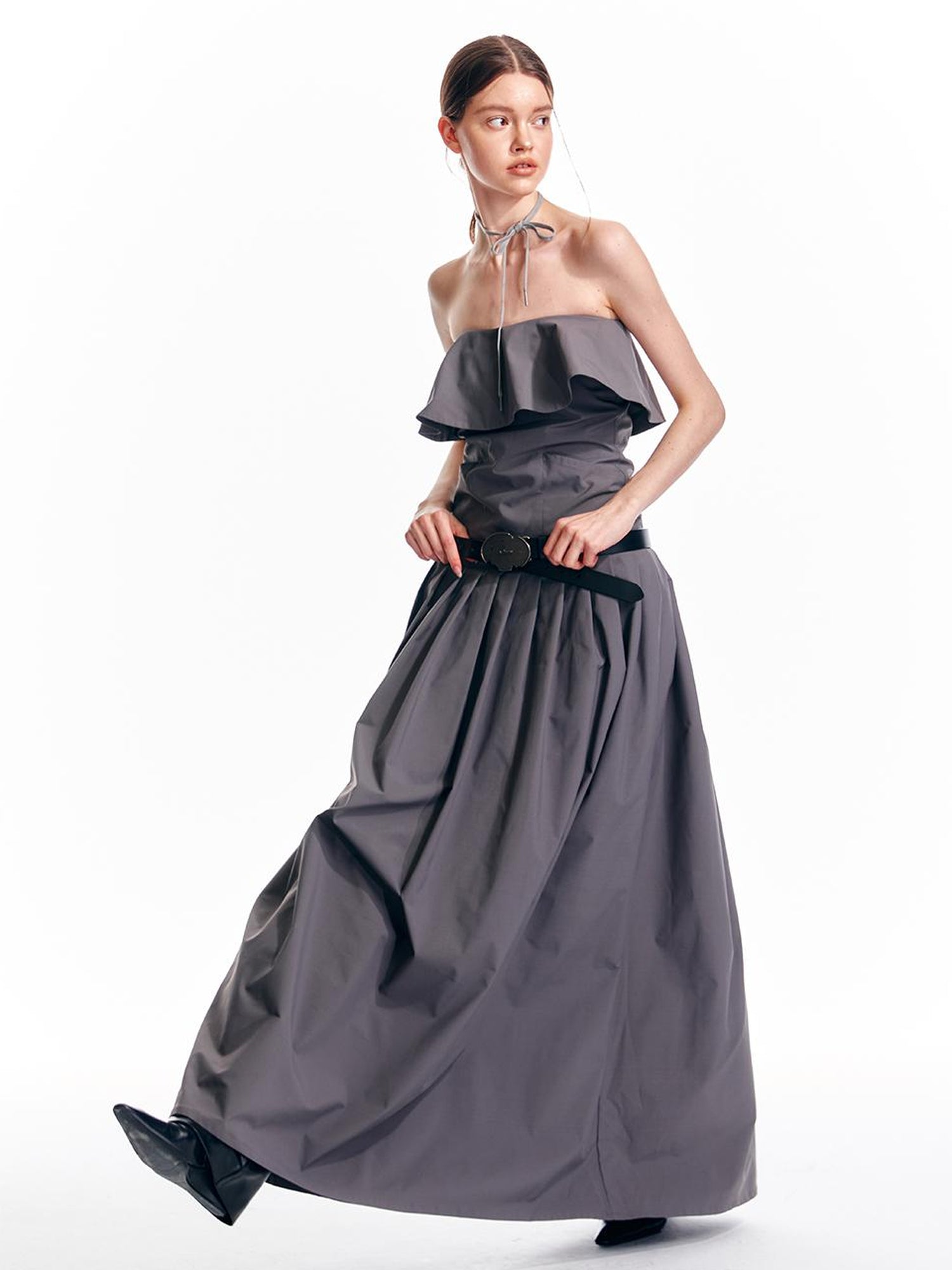 ALINNV STUDIO Adjustable Strapless Jumpsuit Dress With Pocket Detail