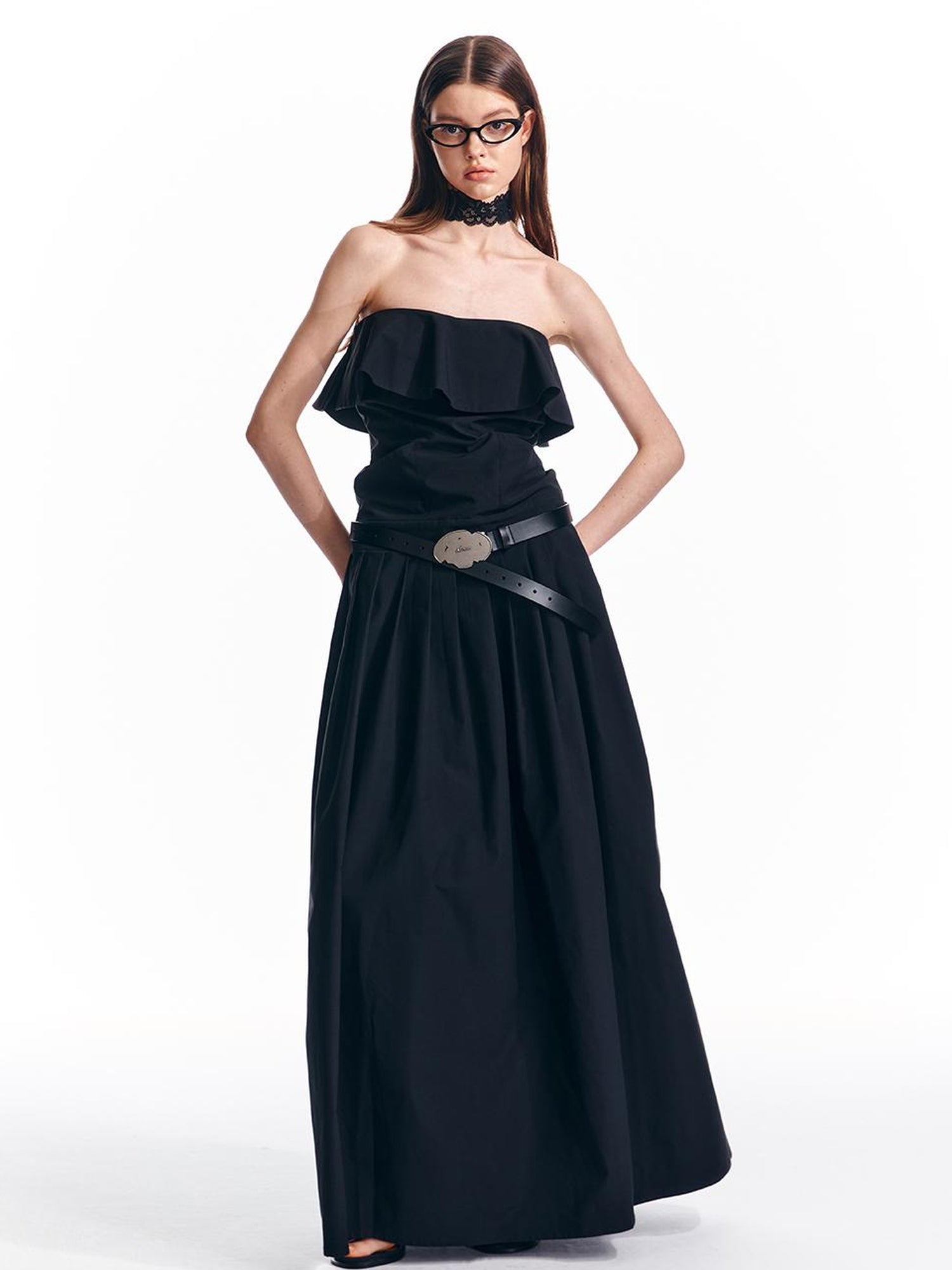 ALINNV STUDIO Adjustable Strapless Jumpsuit Dress With Pocket Detail