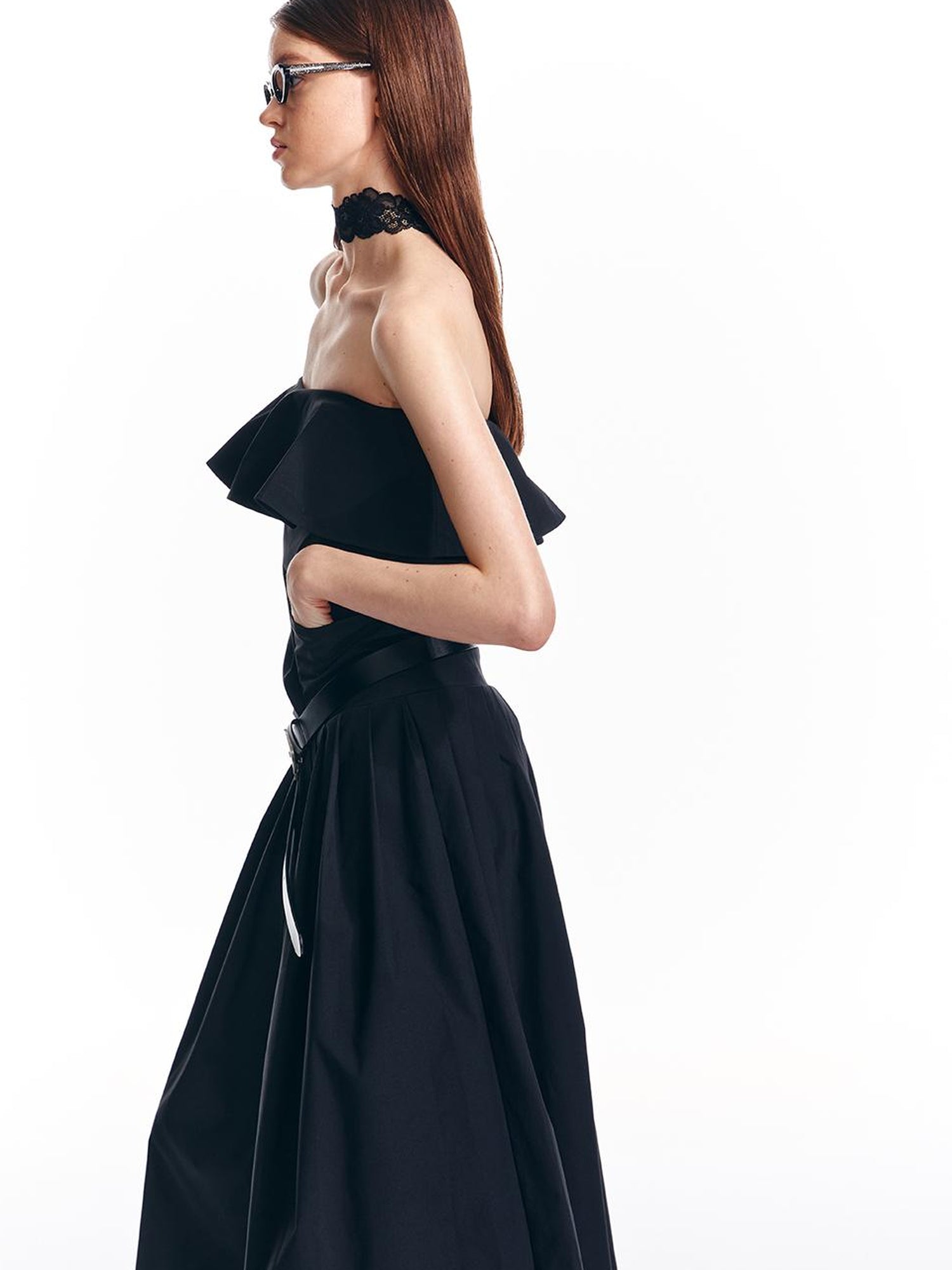 ALINNV STUDIO Adjustable Strapless Jumpsuit Dress With Pocket Detail