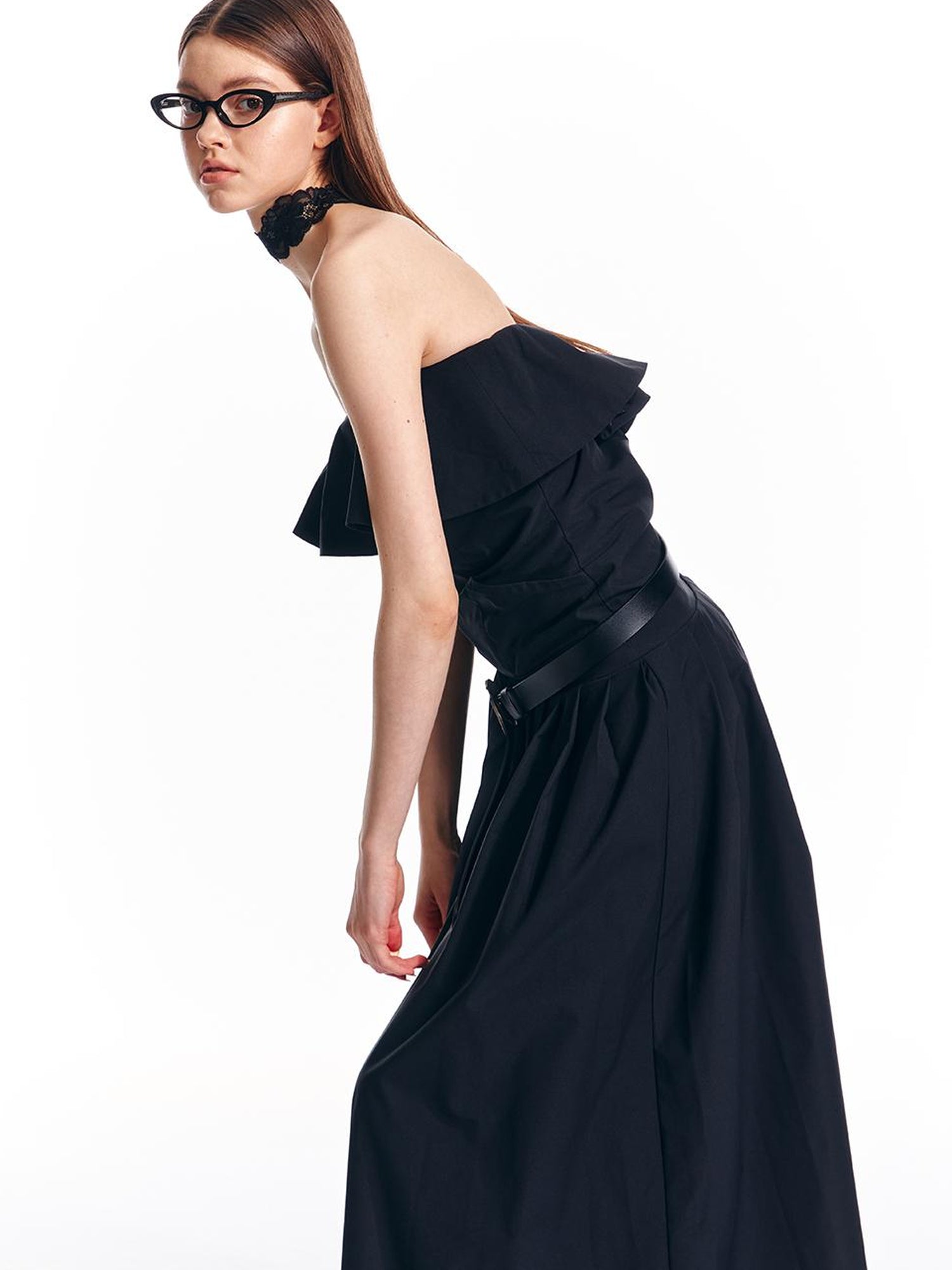 ALINNV STUDIO Adjustable Strapless Jumpsuit Dress With Pocket Detail