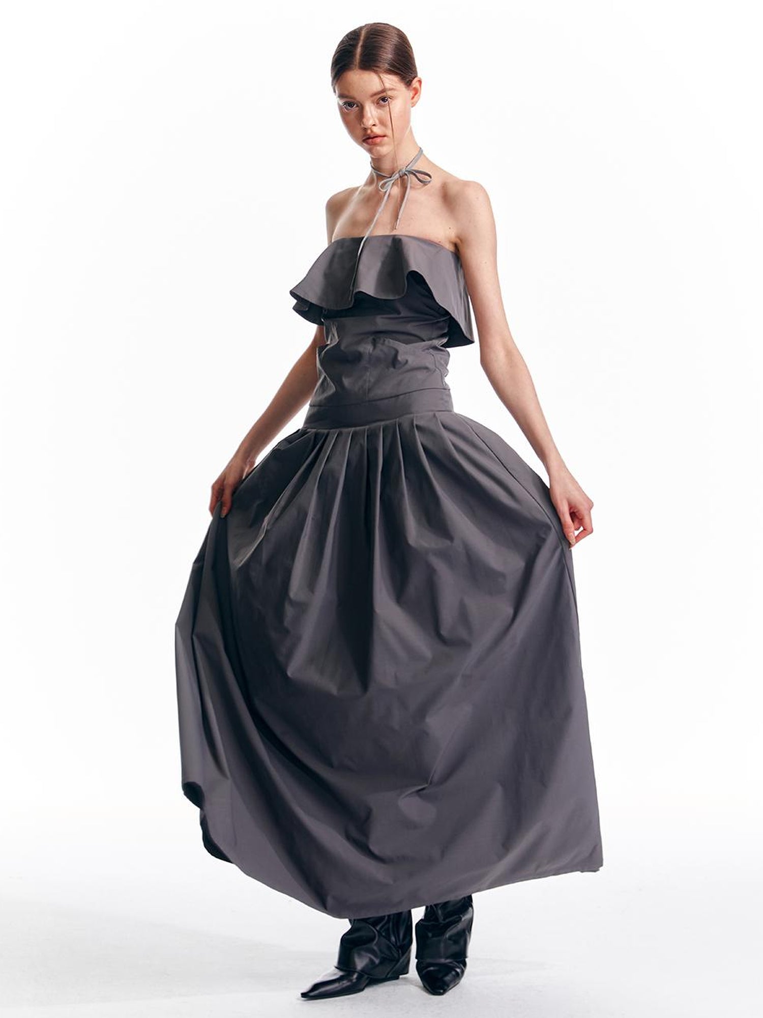 ALINNV STUDIO Adjustable Strapless Jumpsuit Dress With Pocket Detail