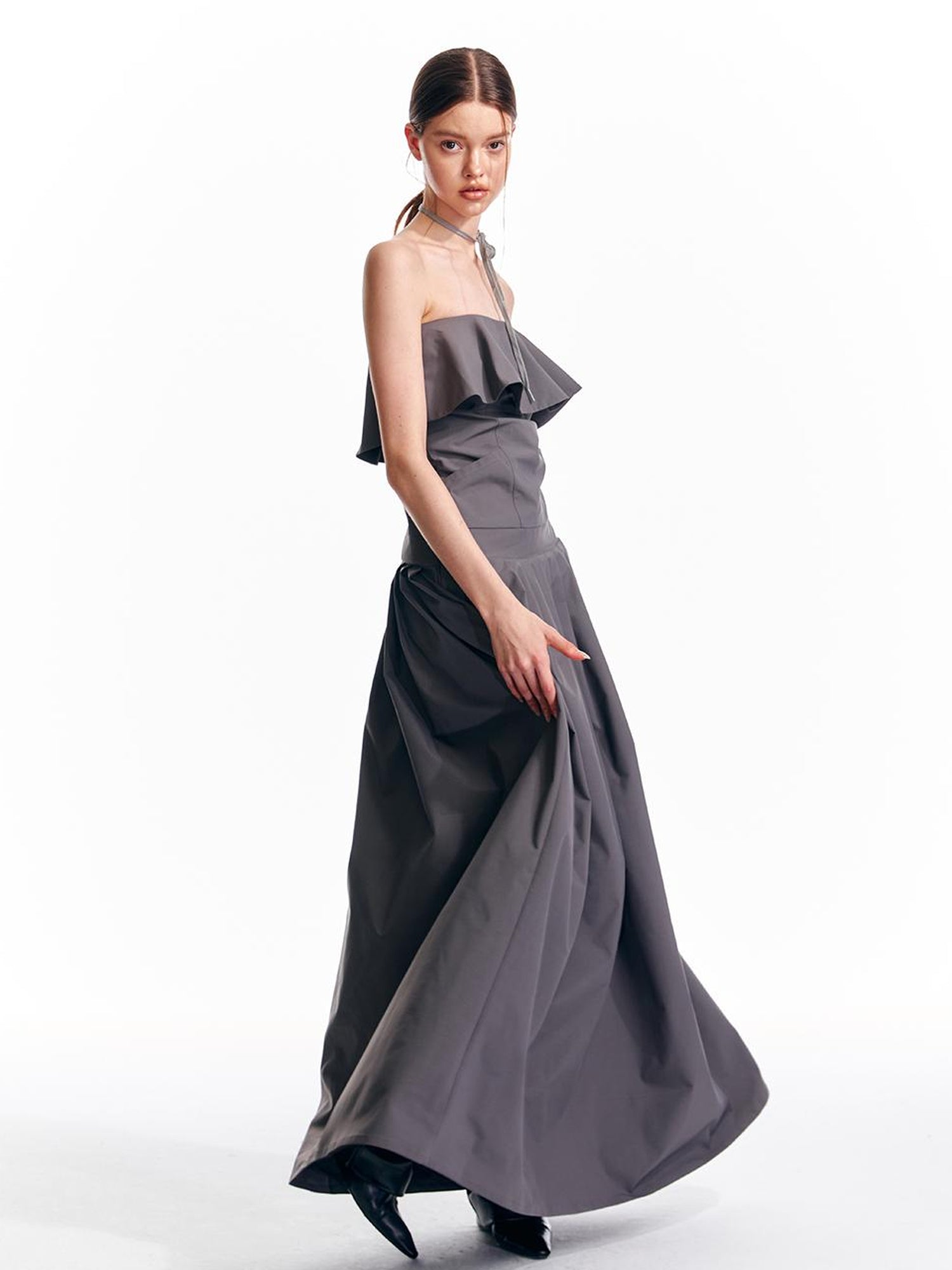 ALINNV STUDIO Adjustable Strapless Jumpsuit Dress With Pocket Detail