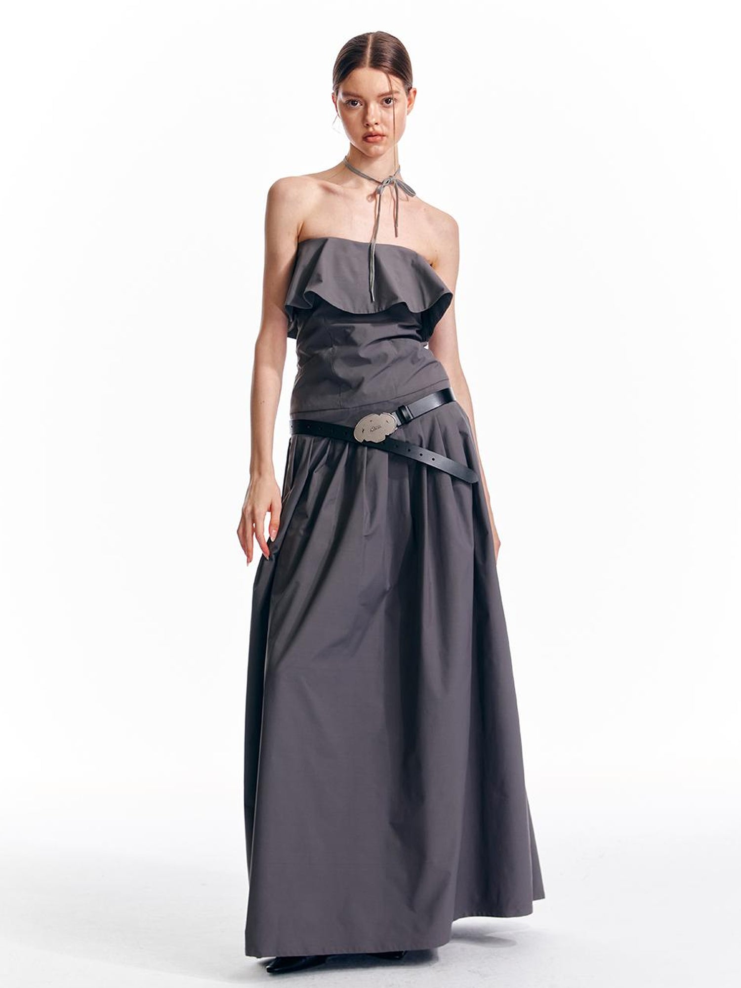 ALINNV STUDIO Adjustable Strapless Jumpsuit Dress With Pocket Detail