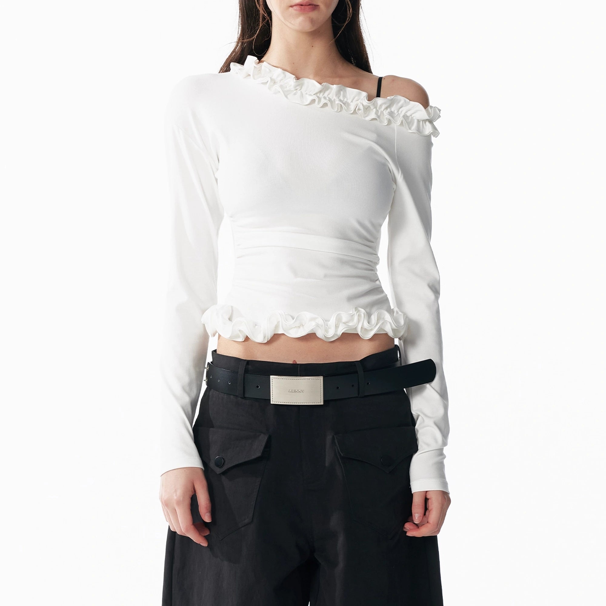 ALINNV_STUDIO_Asymmetrical_Shoulder_Layered_Ruffle_Slim_Fit_Tee_MISSTT