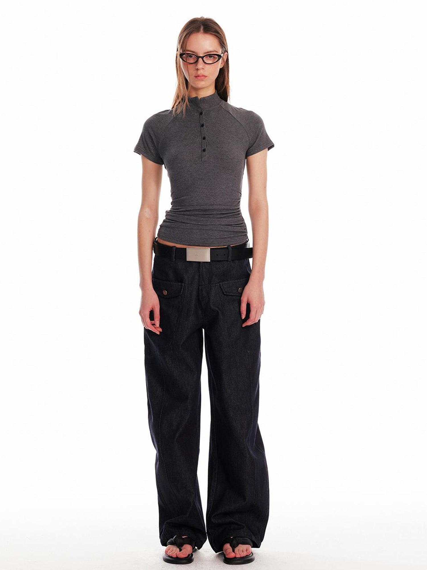ALINNV STUDIO Backless Slim Fit T Shirt Women Summer 2025