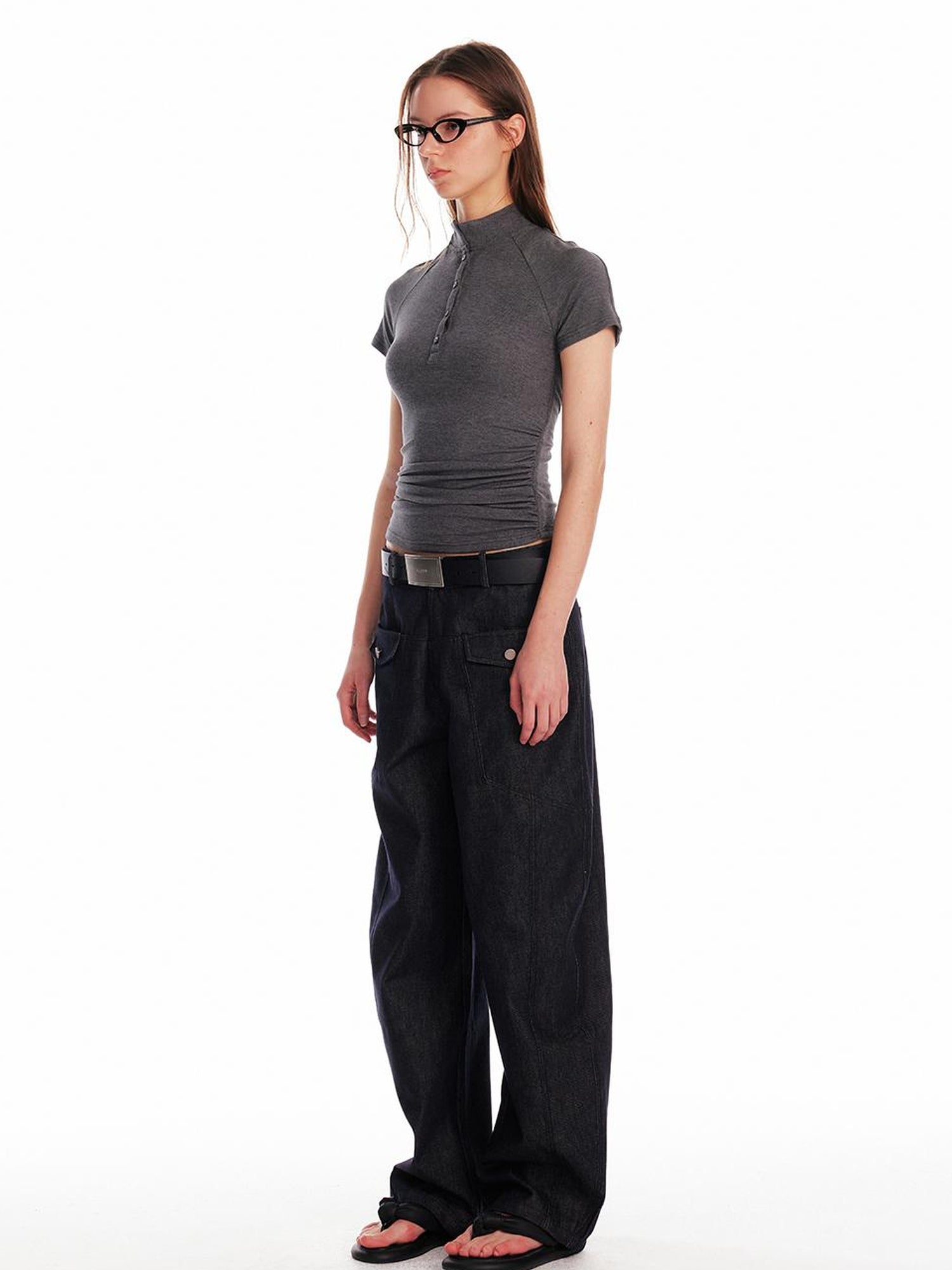 ALINNV STUDIO Backless Slim Fit T Shirt Women Summer 2025