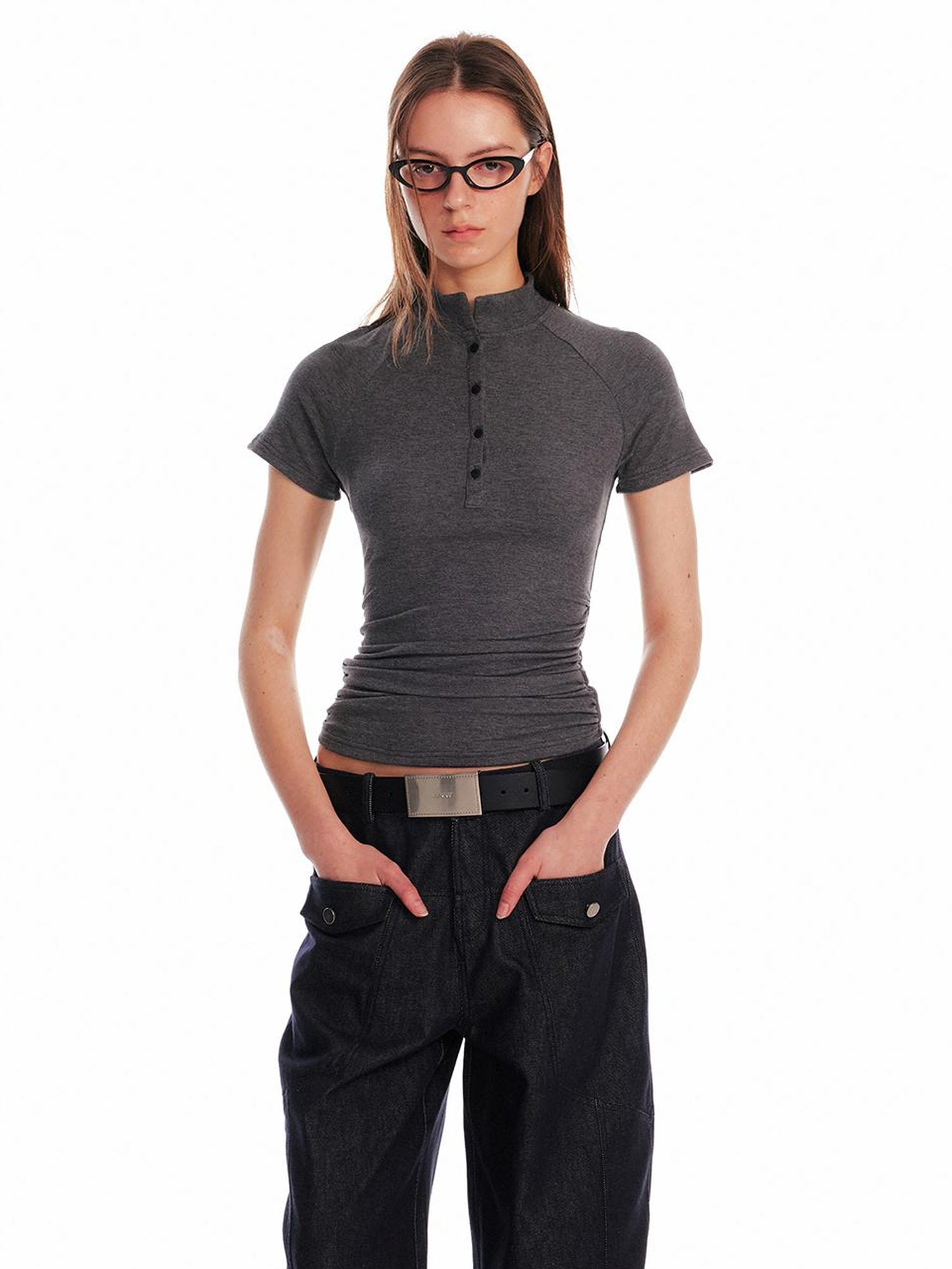 ALINNV STUDIO Backless Slim Fit T Shirt Women Summer 2025