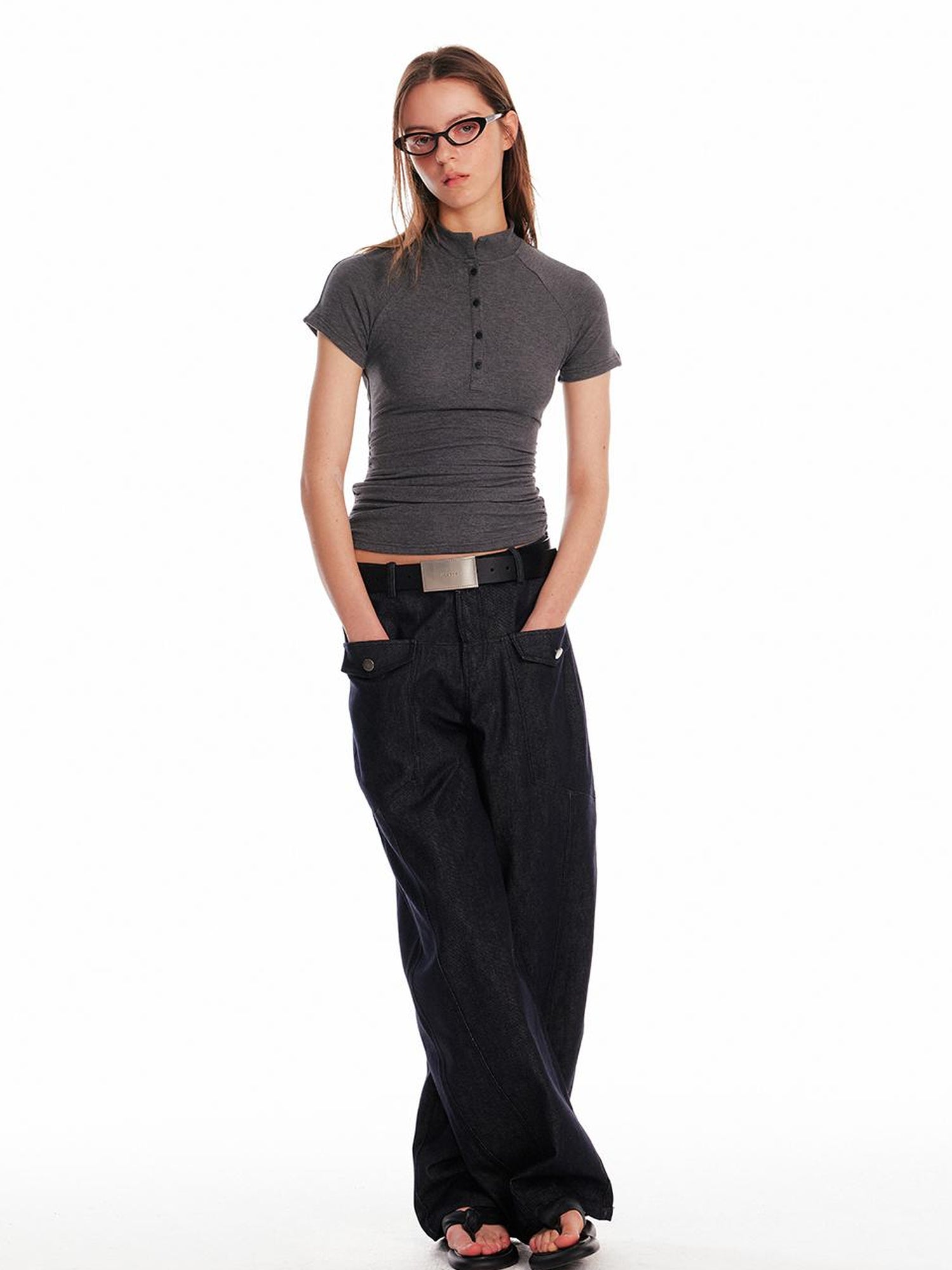 ALINNV STUDIO Backless Slim Fit T Shirt Women Summer 2025
