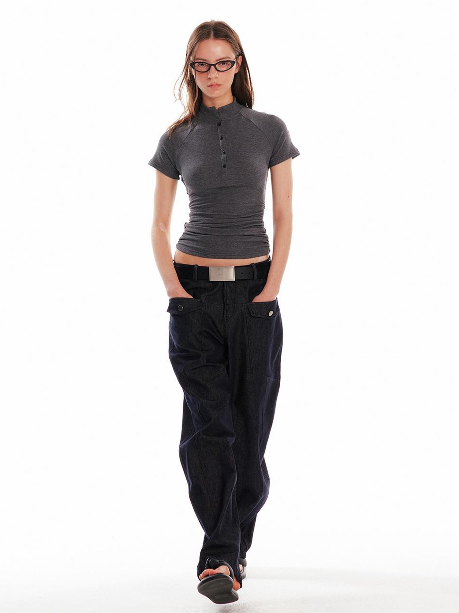 ALINNV STUDIO Backless Slim Fit T Shirt Women Summer 2025