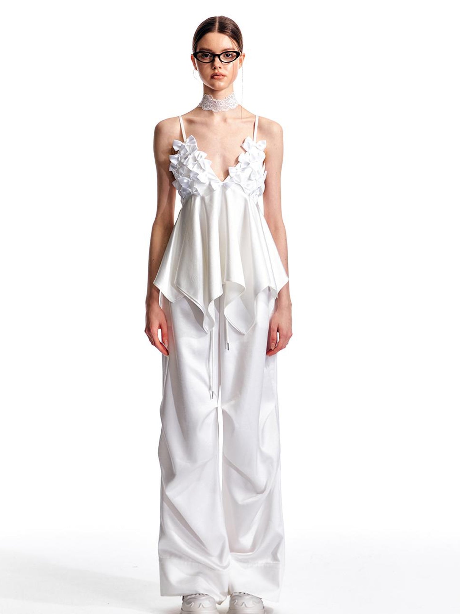 ALINNV STUDIO Butterfly Bow Asymmetric Hem Camisole Top