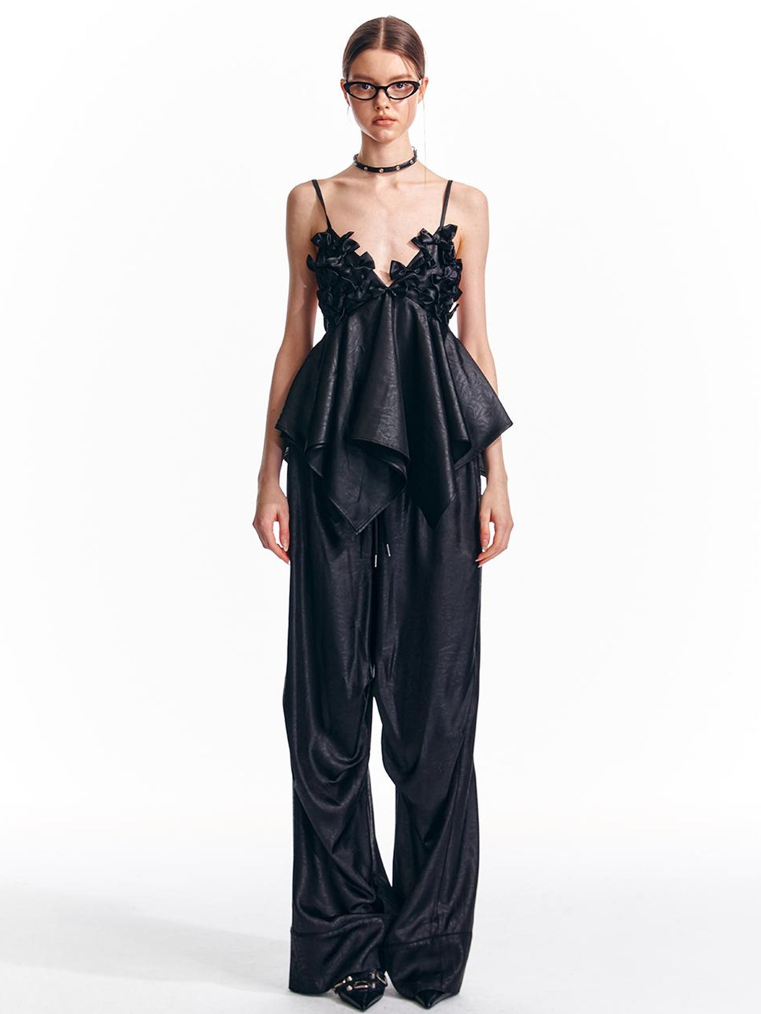 ALINNV STUDIO Butterfly Bow Asymmetric Hem Camisole Top