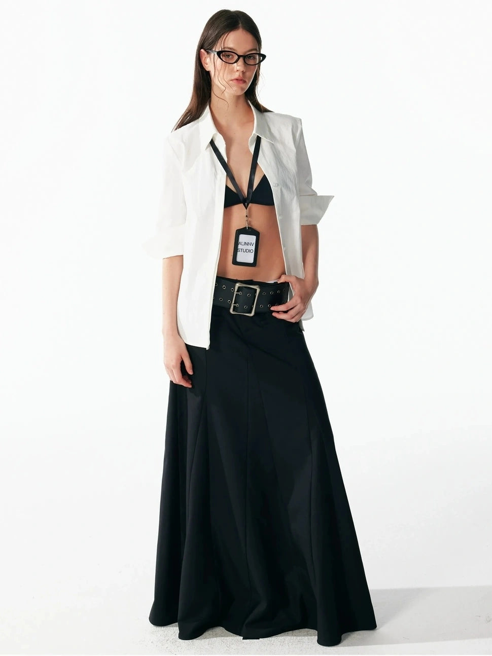 ALINNV STUDIO Classic Cropped Turn Cuff Shirt Shirts