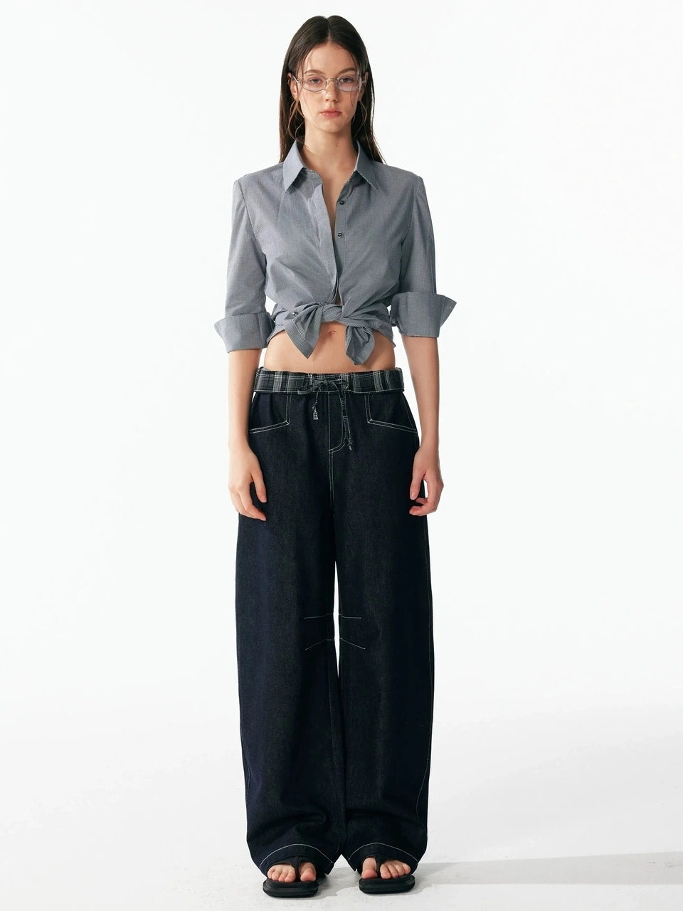 ALINNV STUDIO Classic Cropped Turn Cuff Shirt Shirts