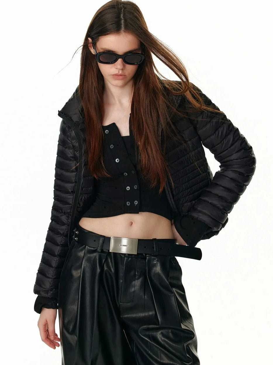 Detachable Hooded Short Down Jacket With 90 Percent White Duck Feather Down Jacket