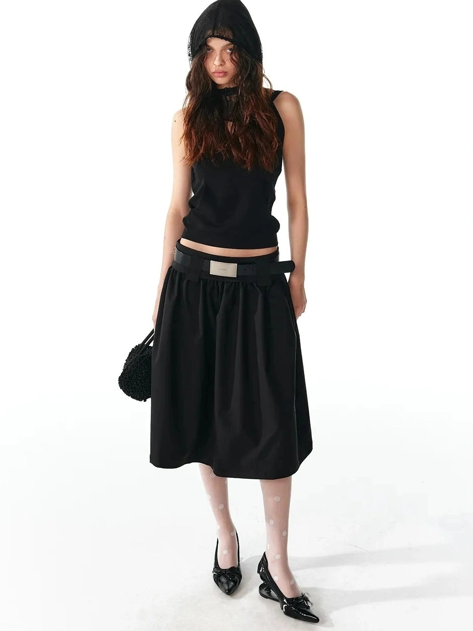 ALINNV STUDIO Double Hooded Backless Crop Top Tank Top/Camisole