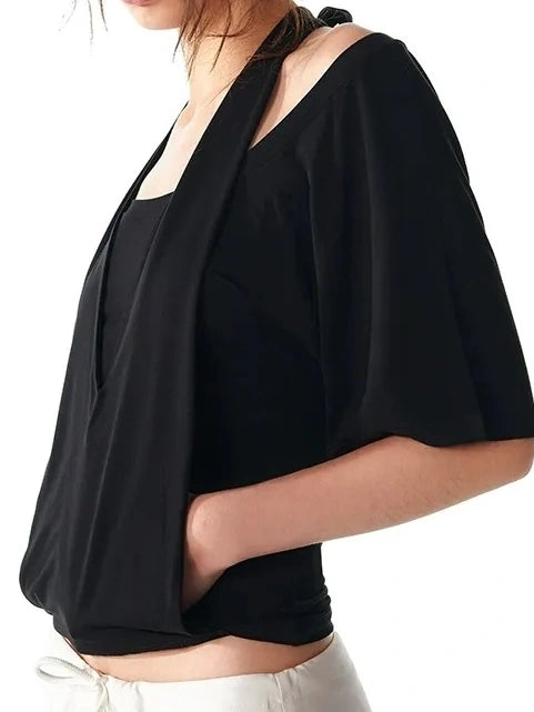 ALINNV STUDIO False Layered Halter Neck T-shirt Tank Top/Camisole