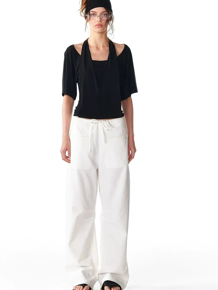 ALINNV STUDIO False Layered Halter Neck T-shirt Tank Top/Camisole