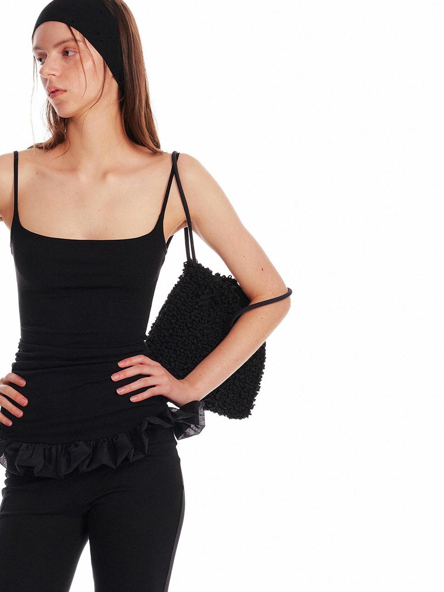 ALINNV STUDIO Floral Bud Pleated Bustier Top