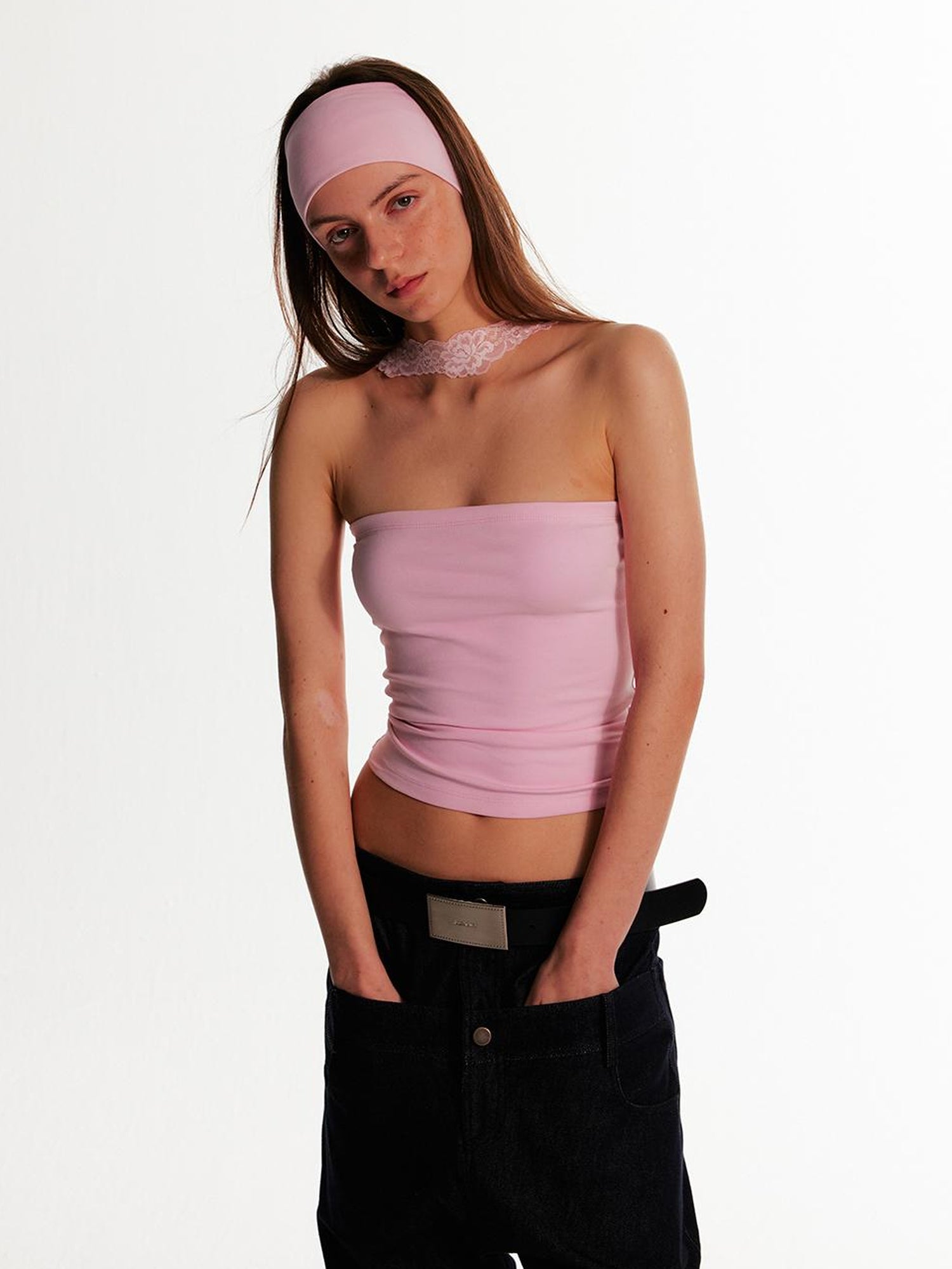 ALINNV STUDIO Lace Halter Top With Detachable Necklace New Colors