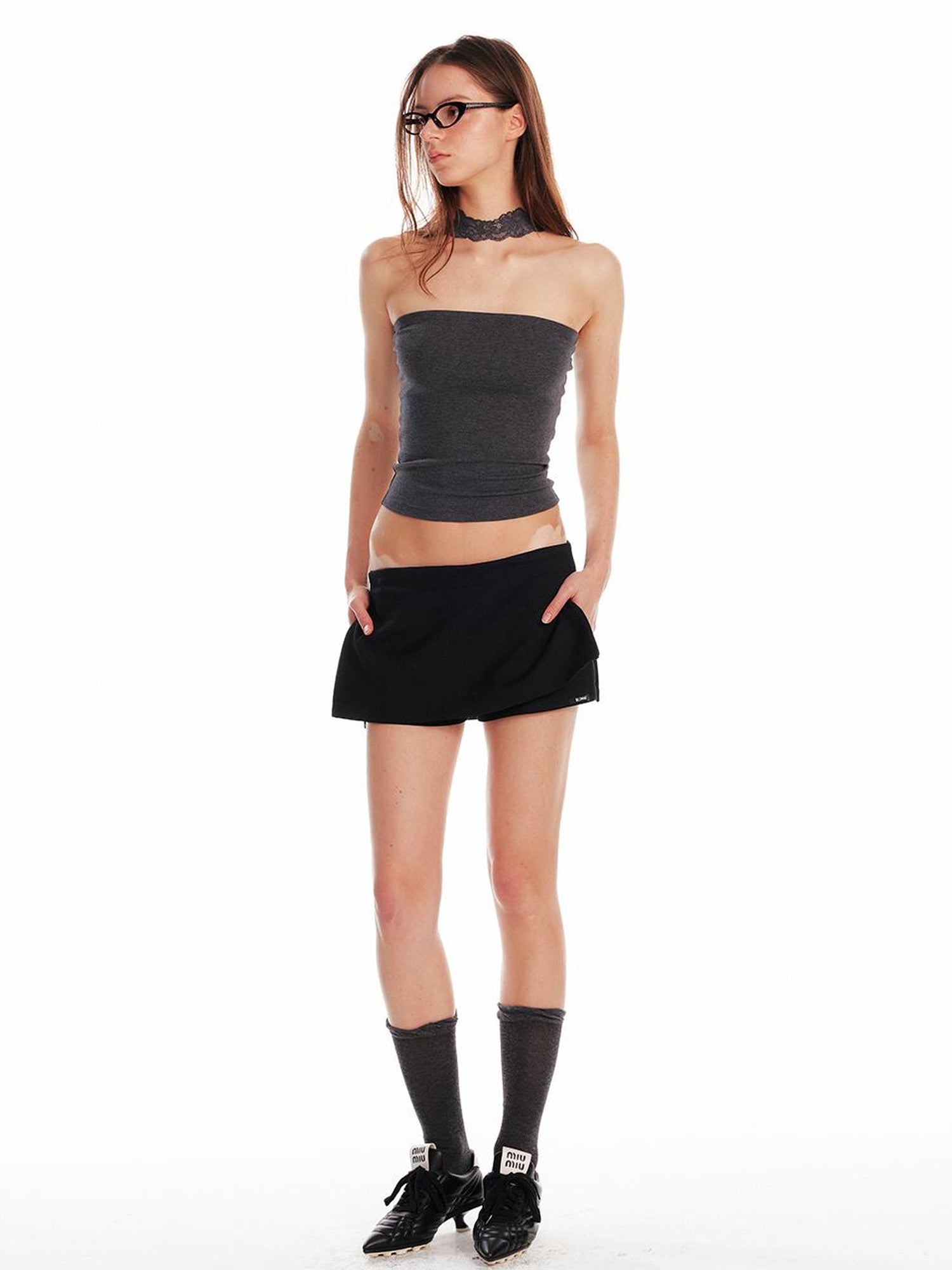 ALINNV STUDIO Lace Halter Top With Detachable Necklace New Colors