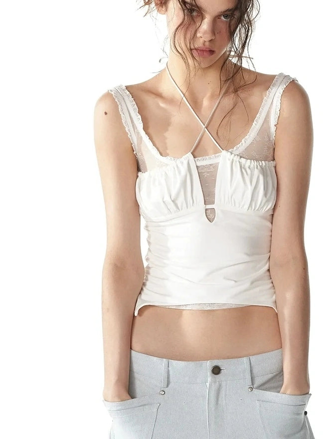 ALINNV STUDIO Lace Trimmed Layered Tank Top Tank Top/Camisole