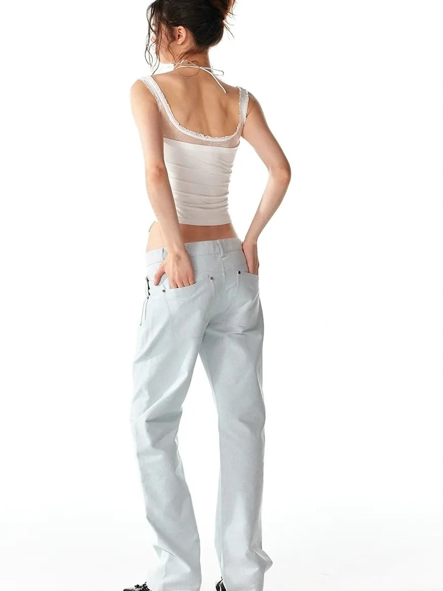 ALINNV STUDIO Low Rise 100% Cotton Jeans For Summer 2025 Casual Wear Jeans