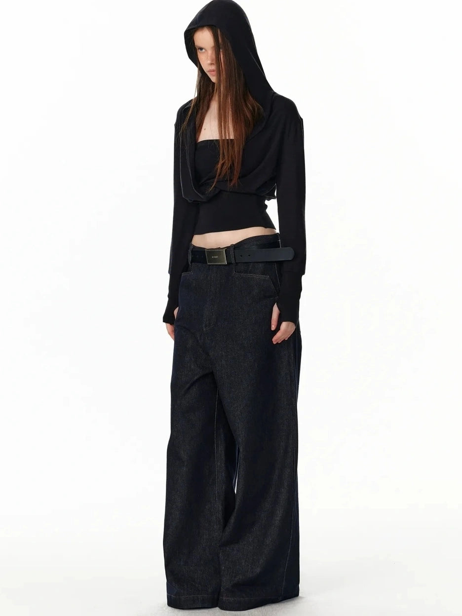 ALINNV STUDIO Low Rise Baggy Straight Leg Jeans Jeans