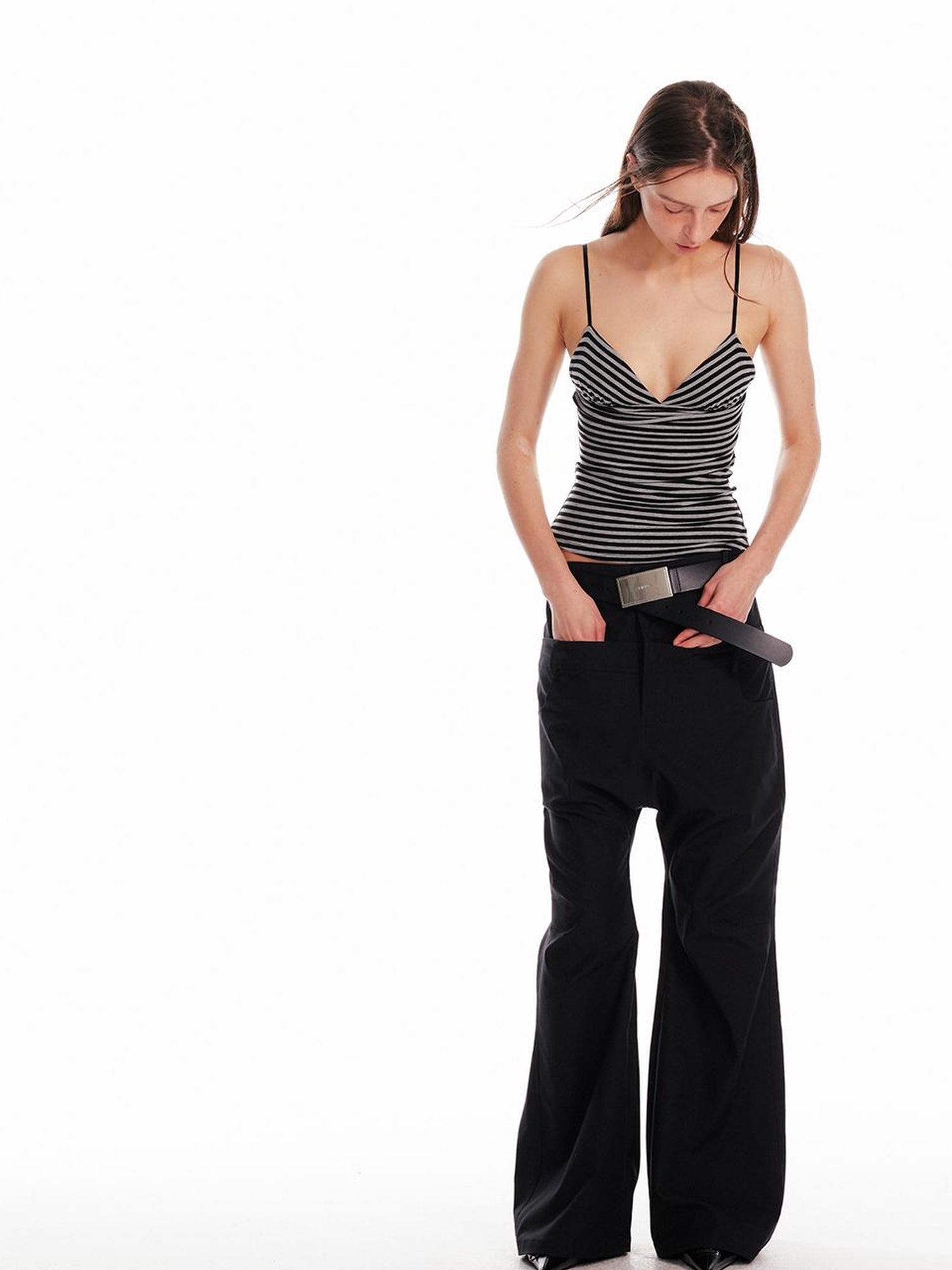 ALINNV STUDIO Low Waist Cargo Drop Crotch Pants