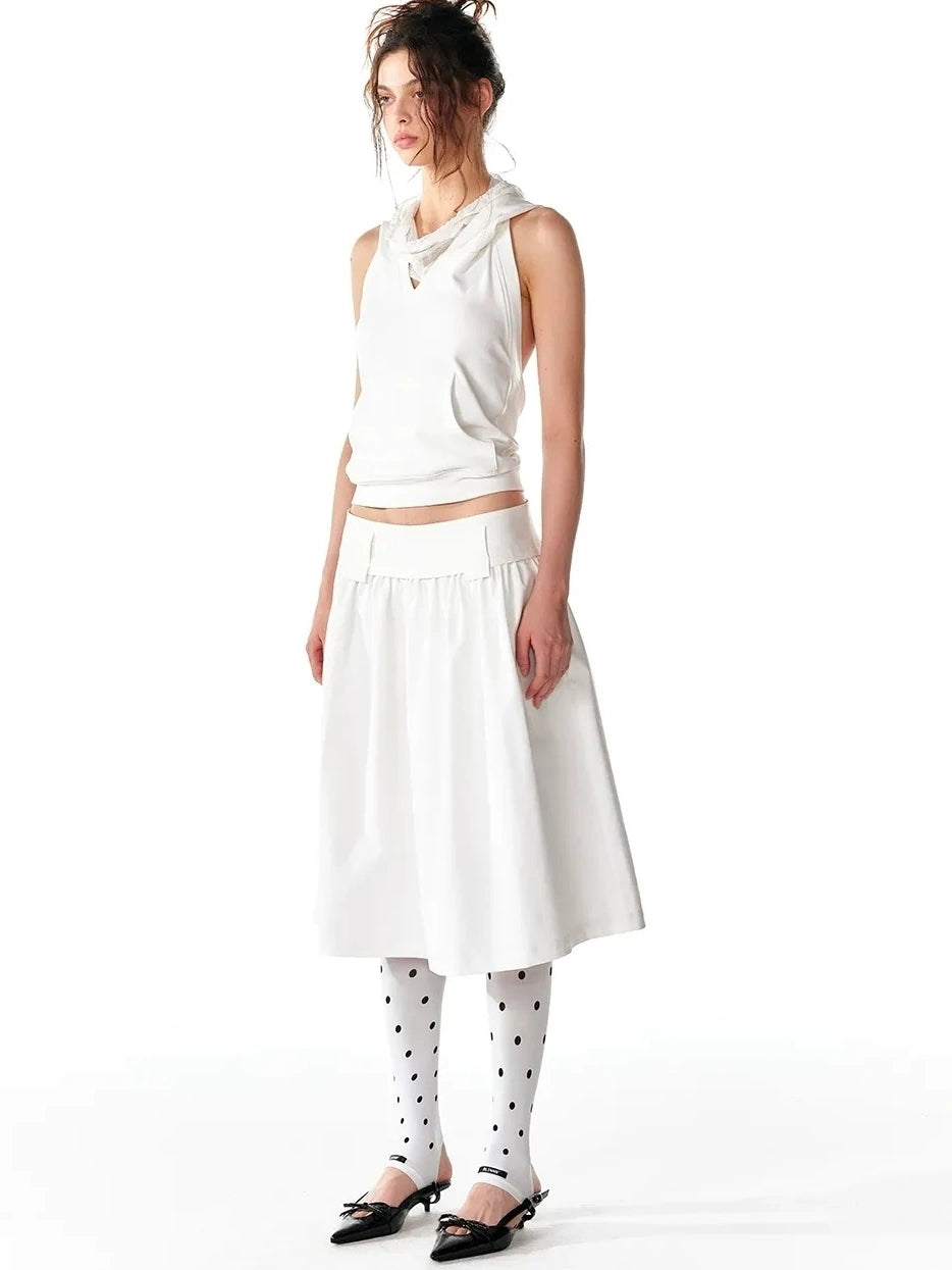 ALINNV STUDIO Low Waist Flared A Line Skirt Skirt